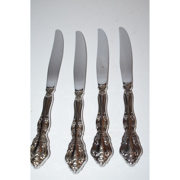 Oneida USA Stainless MICHELANGELO Set of 4 Dinner Knife Used Flatware - Picture 4 of 7
